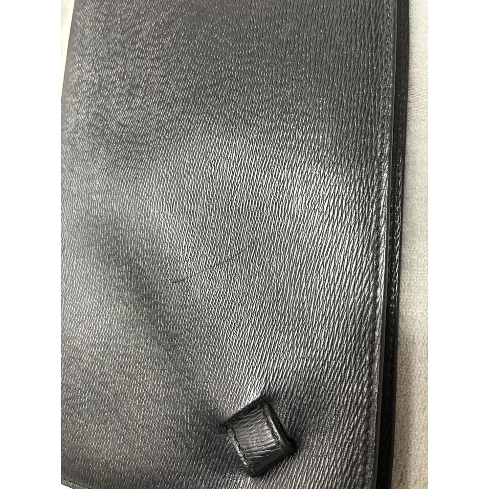 Vtg S.T. Dupont Paris Pouch Men's Black Textured Leather Carry All Bag *no strap